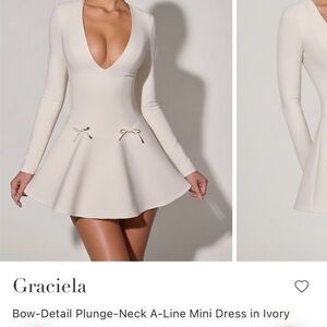 Oh Polly Graciela Plunge A Line Mini Bridal Dress